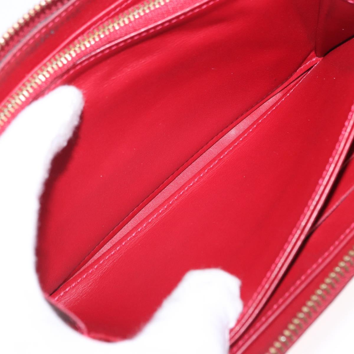 LOUIS VUITTON Vernis Rayure Zippy Long Wallet Pomme D'amour M91718 Auth 200092A