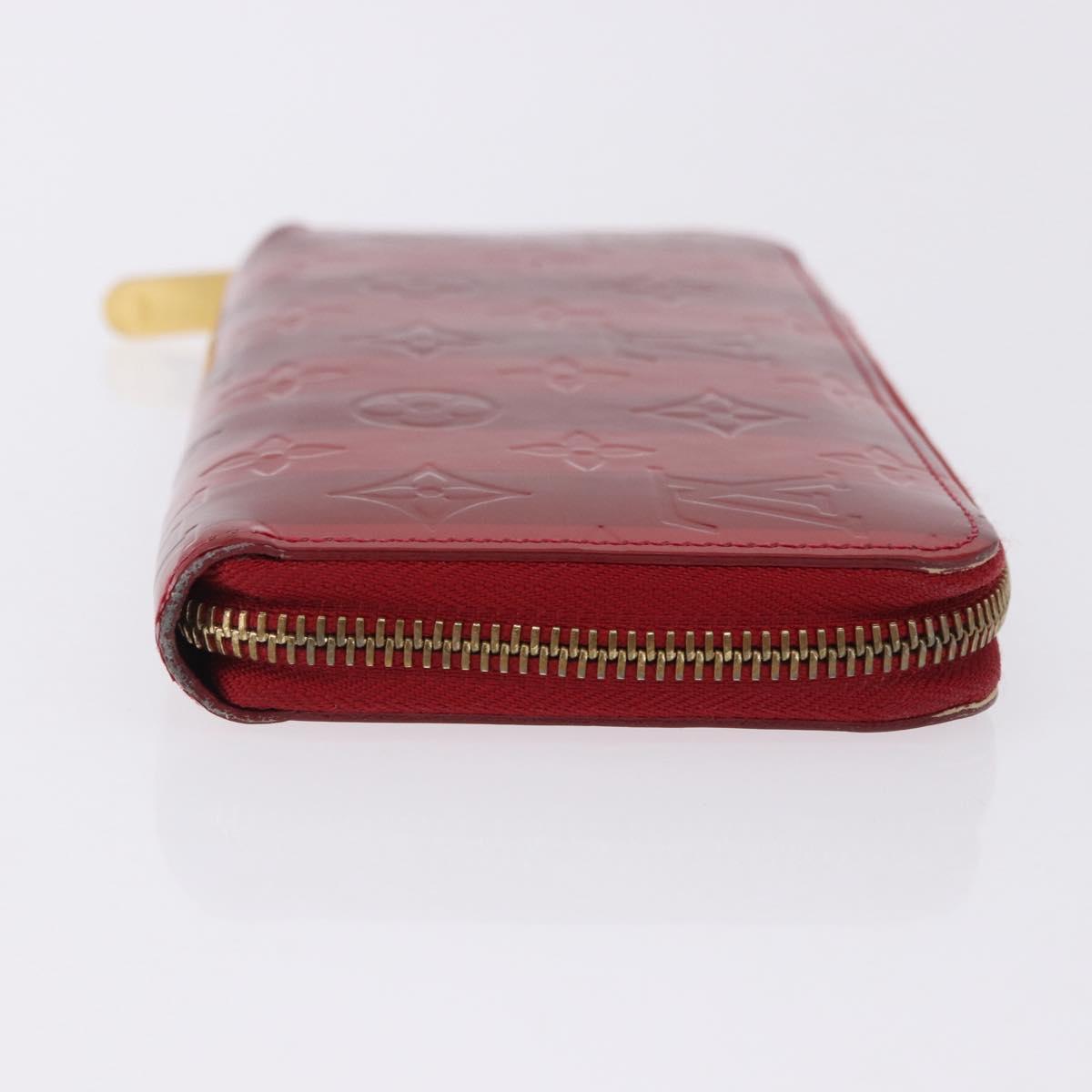 LOUIS VUITTON Vernis Rayure Zippy Long Wallet Pomme D'amour M91718 Auth 200092A