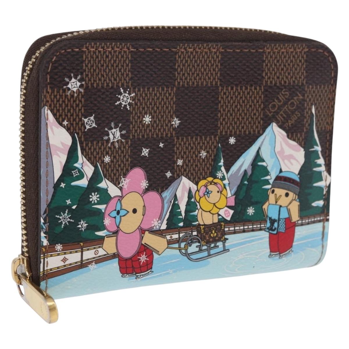 LOUIS VUITTON Damier Ebene Zippy Coin Purse N40721 LV Auth 200094A