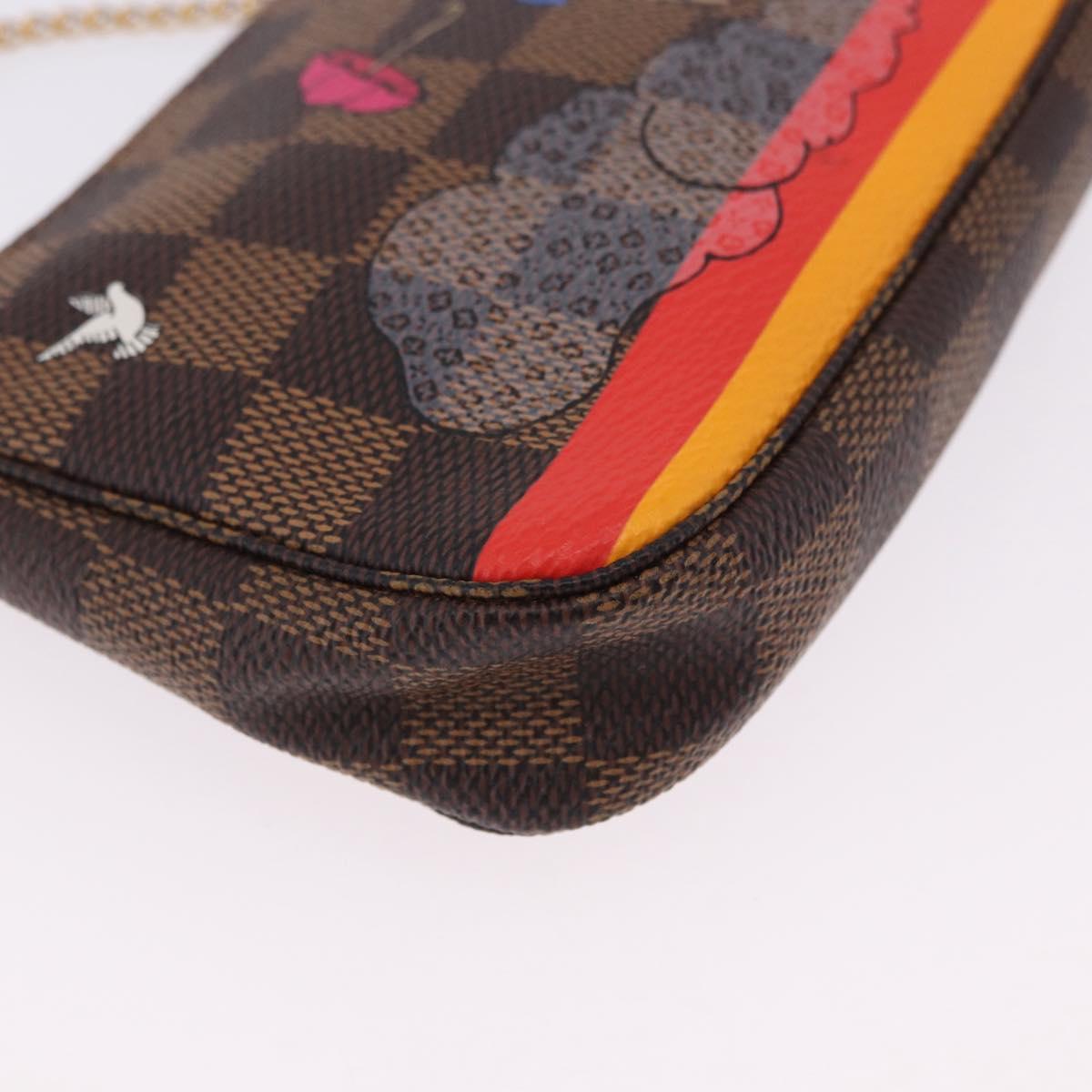 LOUIS VUITTON Monogram Christmas limited Mini Pochette Pouch M41655 Auth 200096M