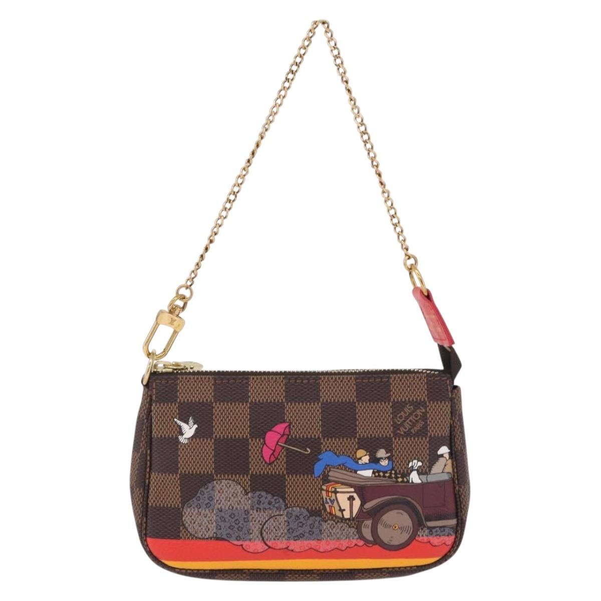 LOUIS VUITTON Monogram Christmas limited Mini Pochette Pouch M41655 Auth 200096M
