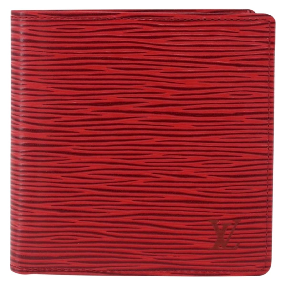 LOUIS VUITTON Epi Porte Billet Cartes Credit Monnaie Red M63547 Auth 200097A
