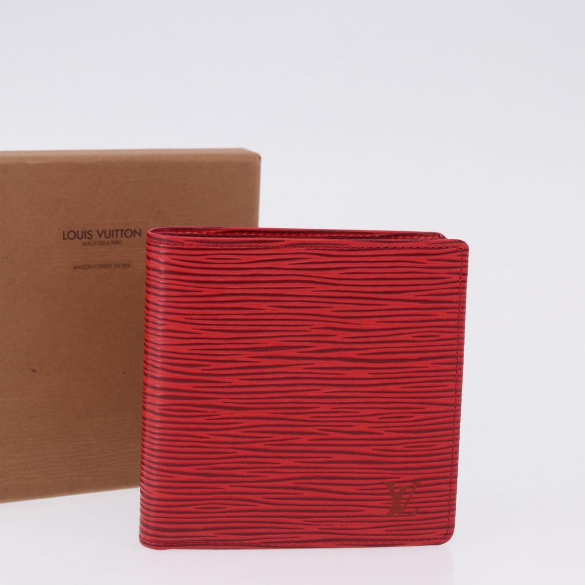 LOUIS VUITTON Epi Porte Billet Cartes Credit Monnaie Red M63547 Auth 200097A
