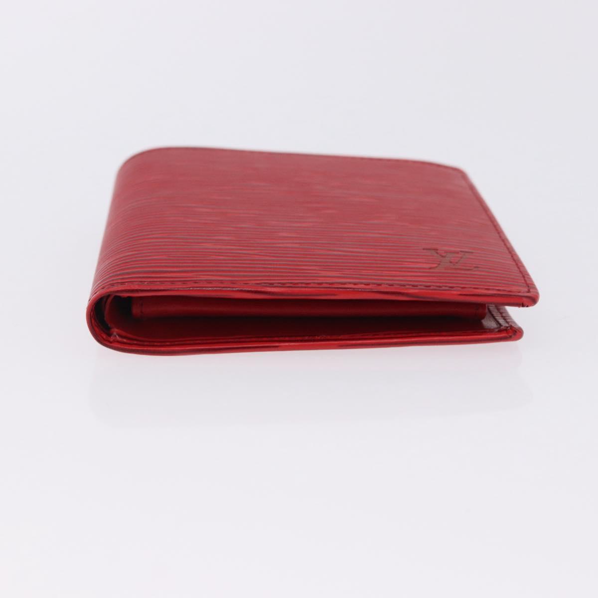 LOUIS VUITTON Epi Porte Billet Cartes Credit Monnaie Red M63547 Auth 200097A