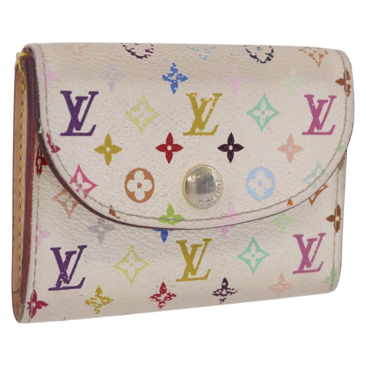 LOUIS VUITTON Multicolor Anvelop Cult De Vuitto Case White M66557 LV Auth 200098