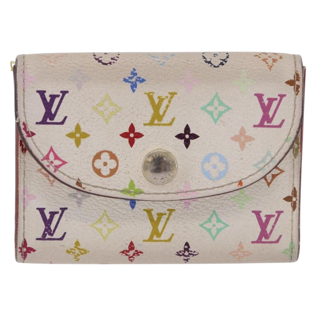 LOUIS VUITTON Multicolor Anvelop Cult De Vuitto Case White M66557 LV Auth 200098