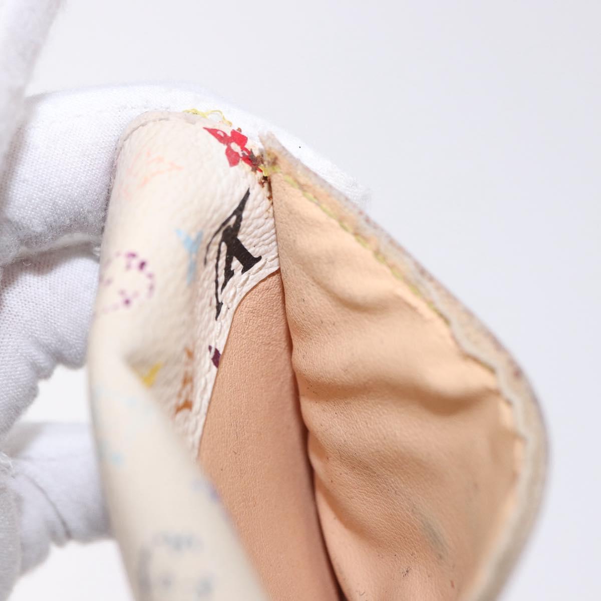 LOUIS VUITTON Multicolor Anvelop Cult De Vuitto Case White M66557 LV Auth 200098