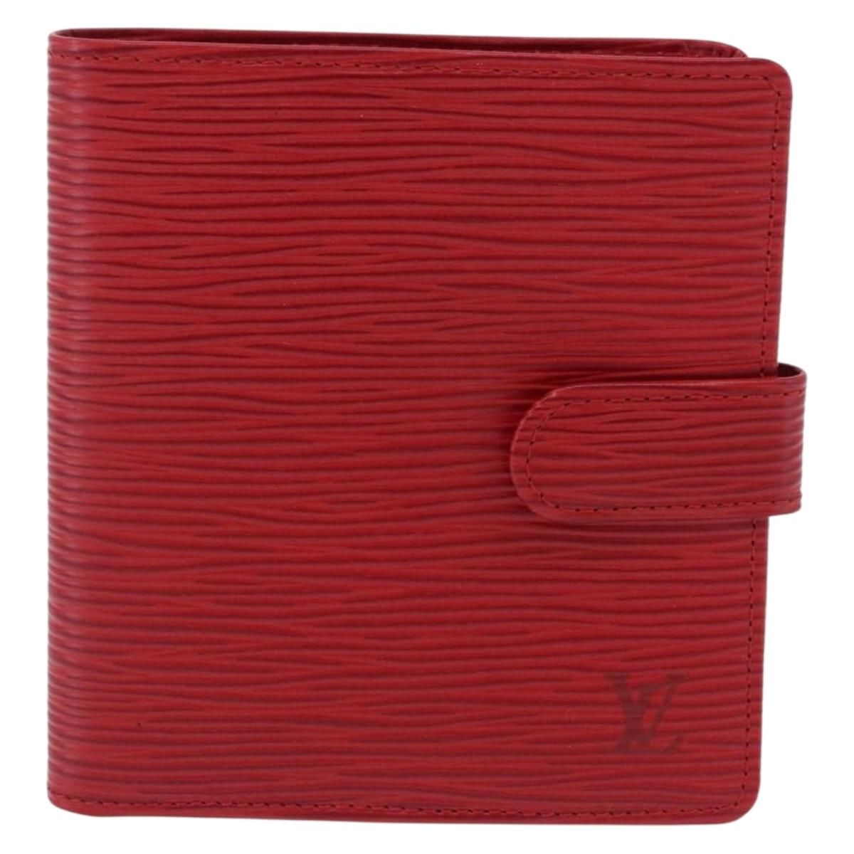 LOUIS VUITTON Epi Portopier Compact Wallet Red LV Auth 200099A