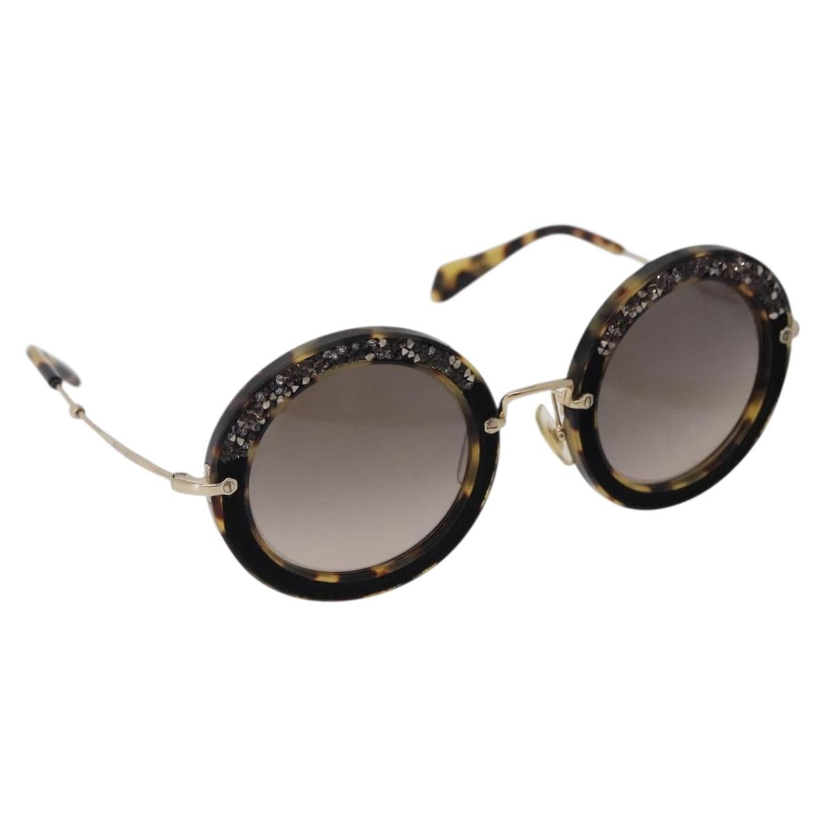 Miu Miu Sunglasses plastic Brown Auth 200100M