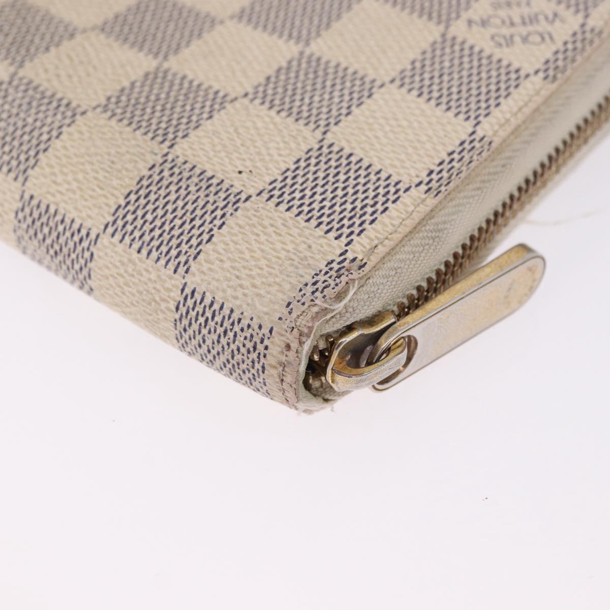 LOUIS VUITTON Damier Azur Zippy Wallet Long Wallet N60019 LV Auth 200103