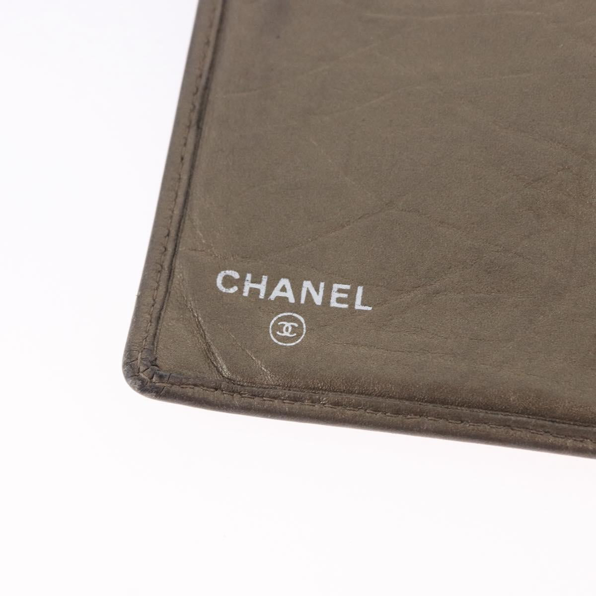 CHANEL Matelasse Cambon Line Long Wallet Leather Gold CC Auth 200114