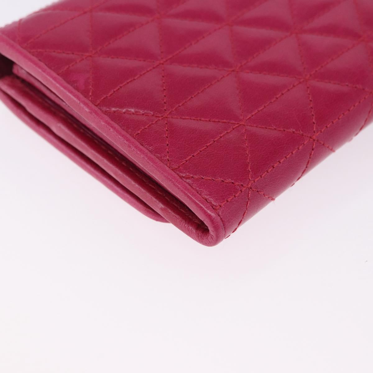 PRADA Long Wallet Leather Pink Gold Auth 200115V
