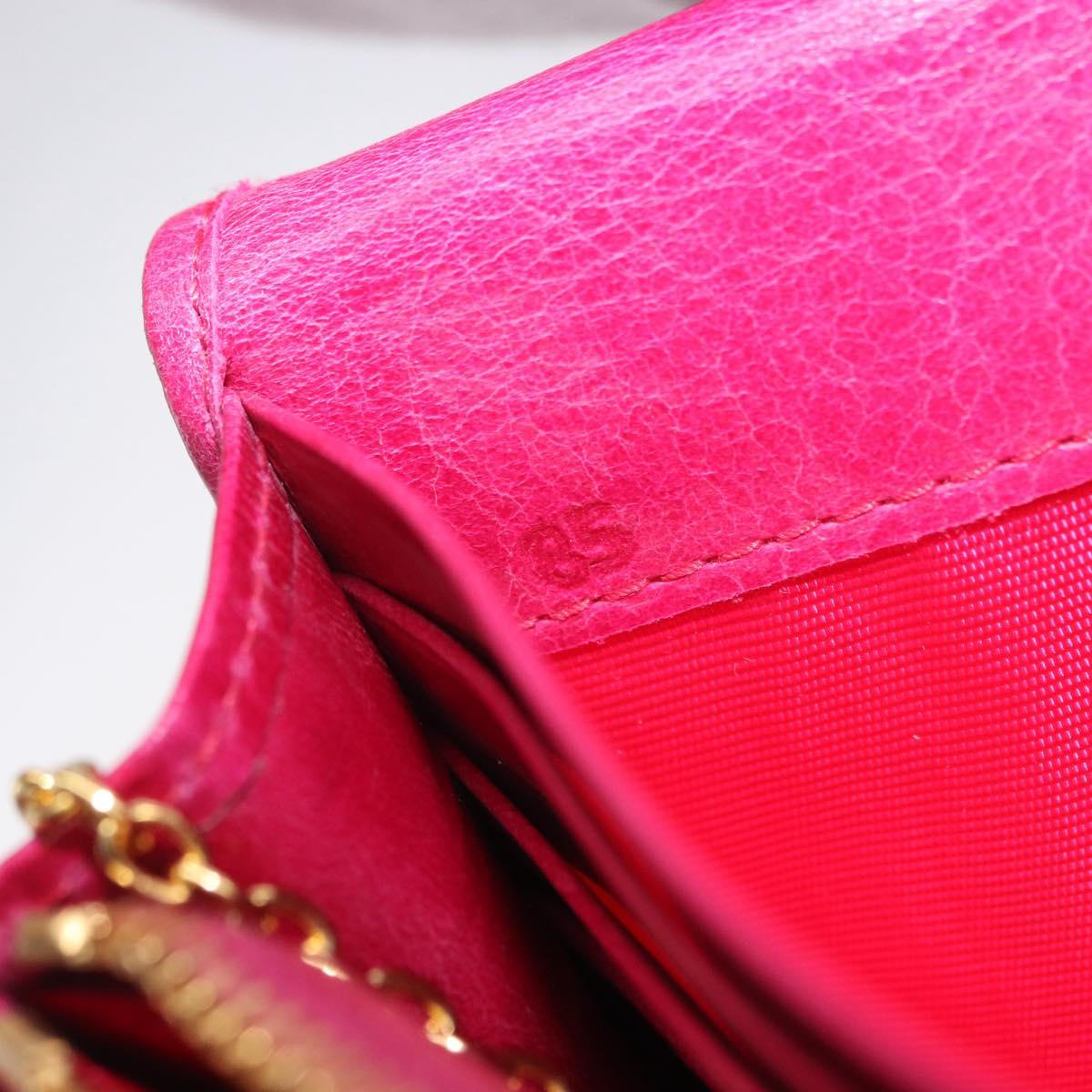 PRADA Long Wallet Leather Pink Gold Auth 200115V