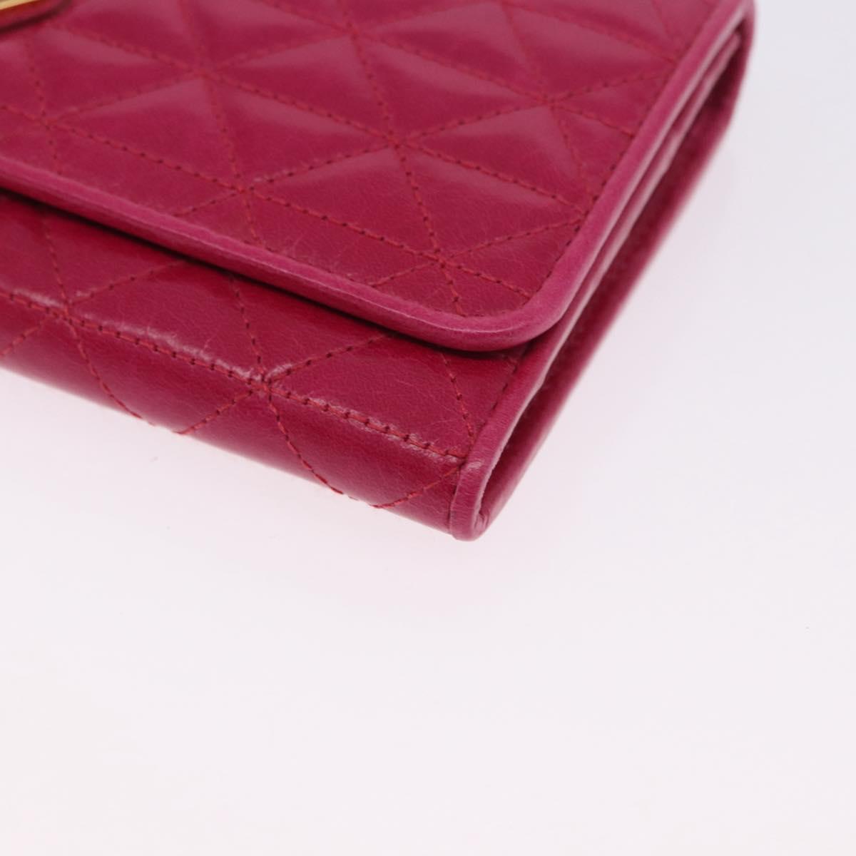 PRADA Long Wallet Leather Pink Gold Auth 200115V