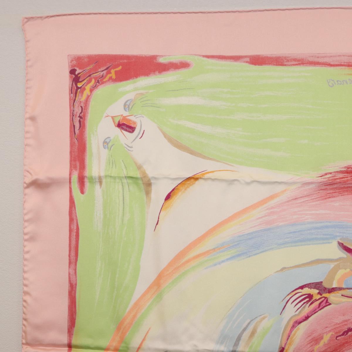 HERMES Carre 90 Scarf Silk ""Smiles in Third millenary"" Pink Auth 200117M