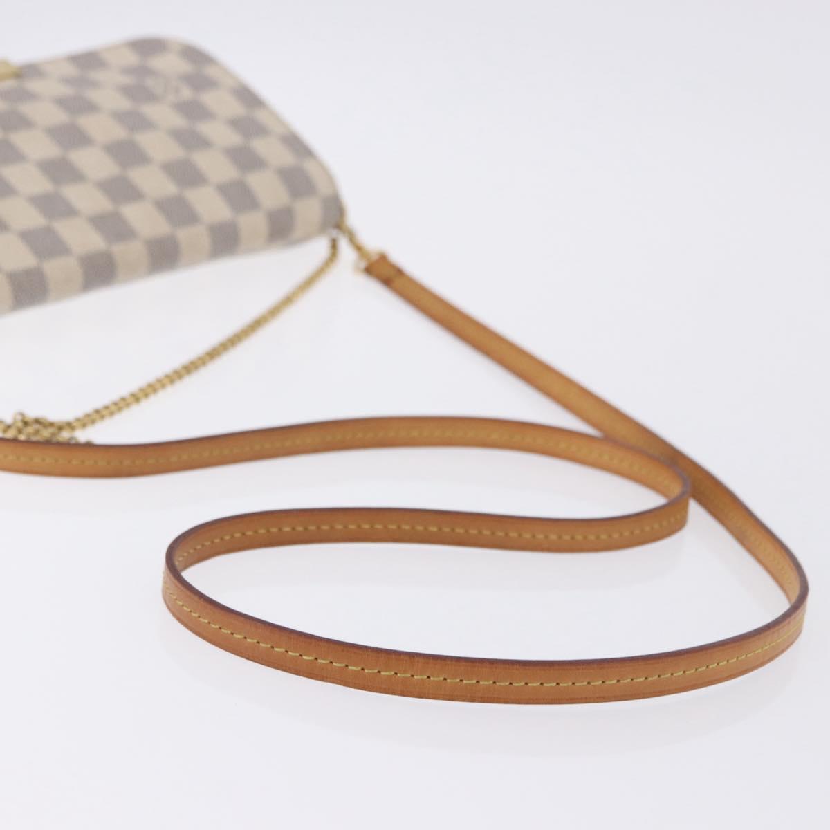 LOUIS VUITTON Damier Azur Favorit MM Shoulder Bag 2way N41275 LV Auth 200133