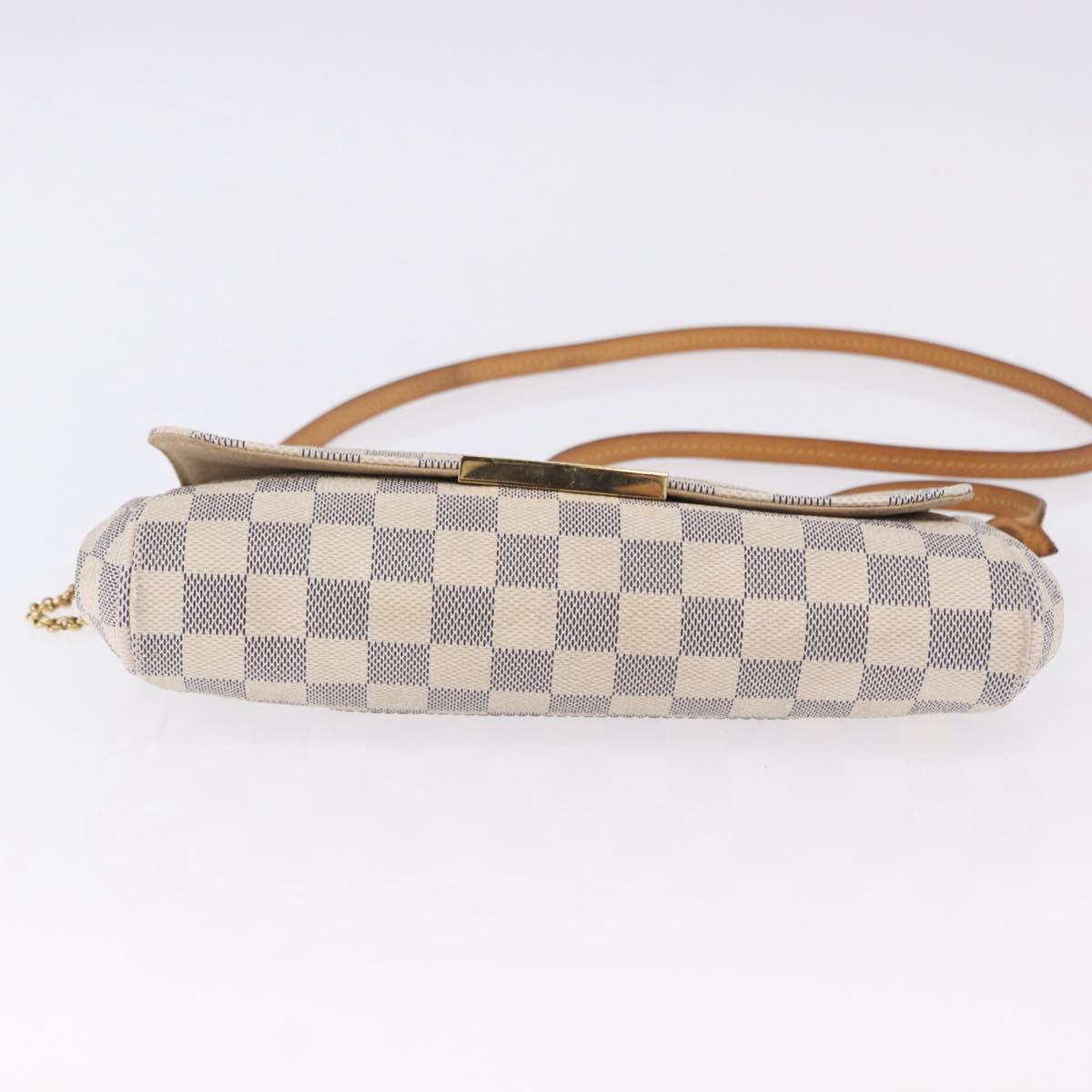 LOUIS VUITTON Damier Azur Favorit MM Shoulder Bag 2way N41275 LV Auth 200133