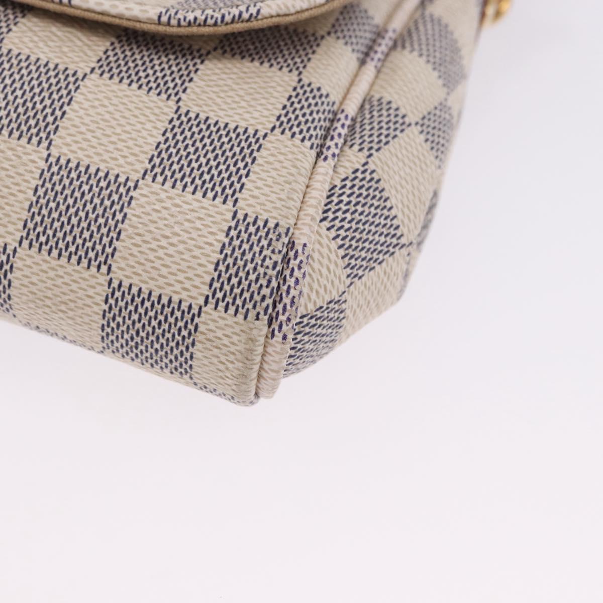 LOUIS VUITTON Damier Azur Favorit MM Shoulder Bag 2way N41275 LV Auth 200133