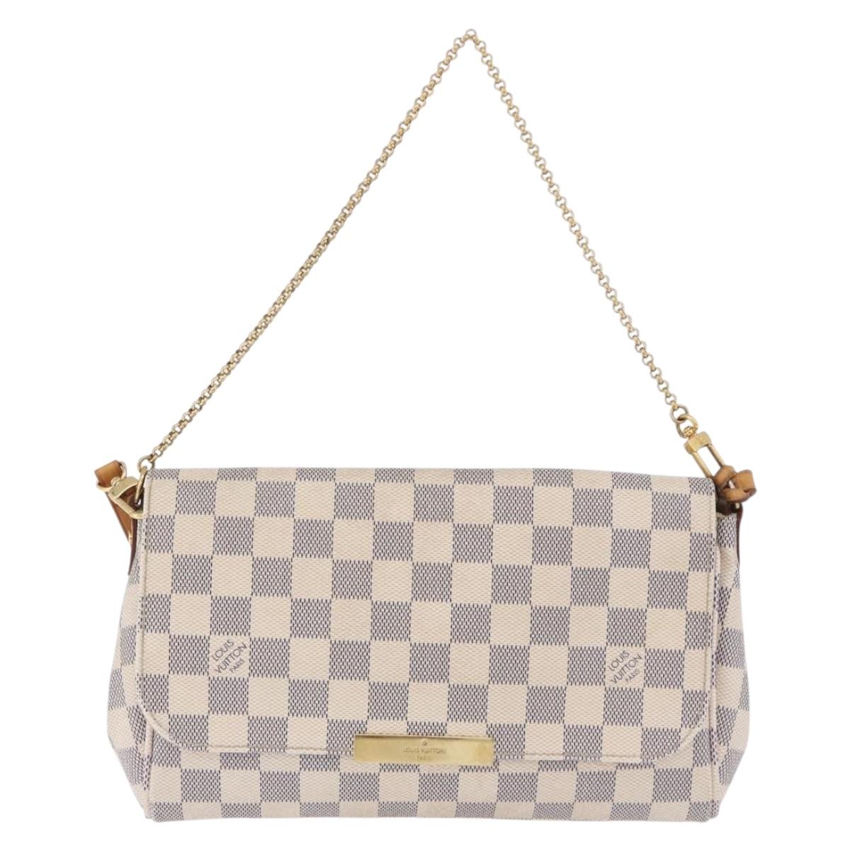 LOUIS VUITTON Damier Azur Favorit MM Shoulder Bag 2way N41275 LV Auth 200133