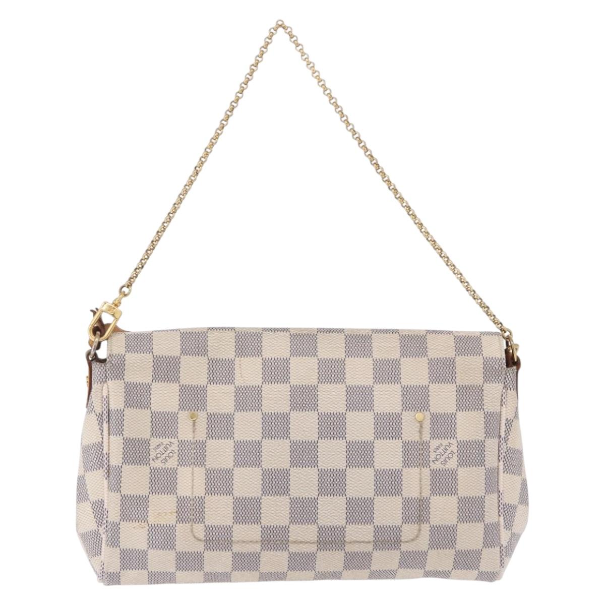 LOUIS VUITTON Damier Azur Favorit MM Shoulder Bag 2way N41275 LV Auth 200133