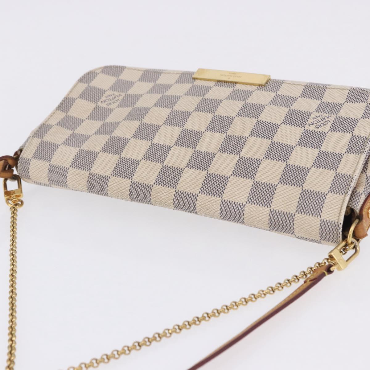 LOUIS VUITTON Damier Azur Favorit MM Shoulder Bag 2way N41275 LV Auth 200133