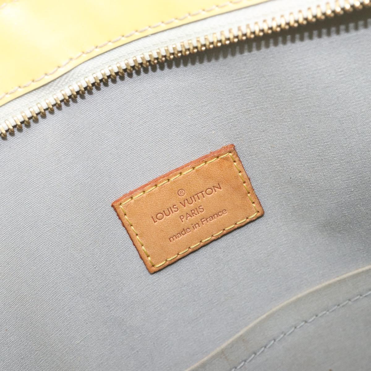 LOUIS VUITTON Monogram Vernis Brentwood Hand Bag Perle M91512 LV Auth 200140