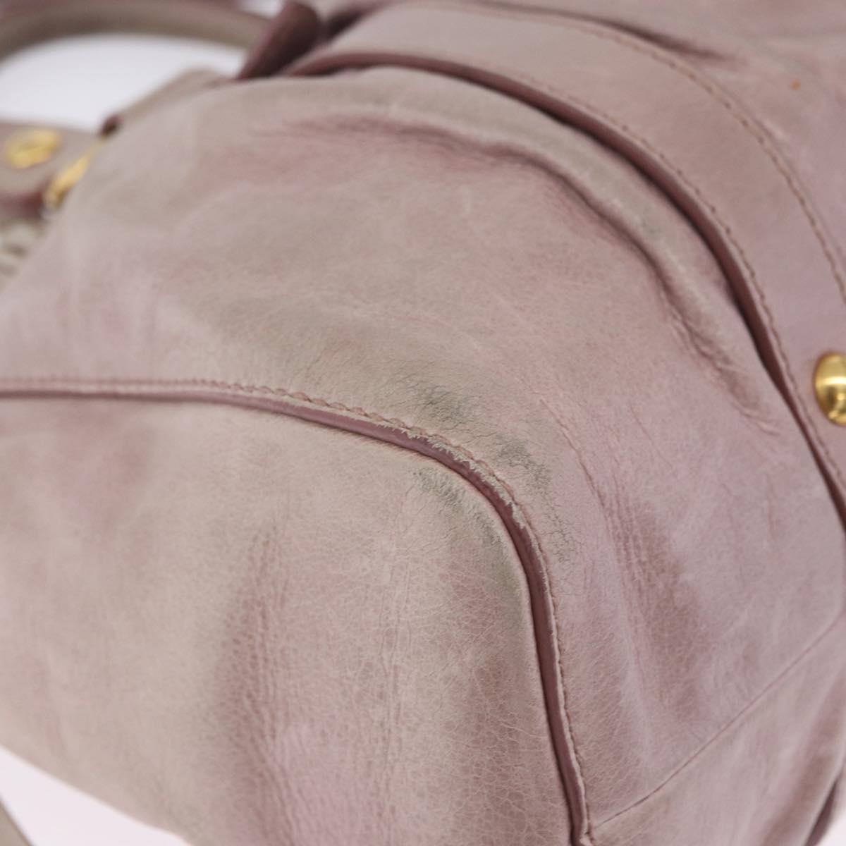Miu Miu Vittero Hand Bag Leather 2way Pink Gold Tone Auth 200147V