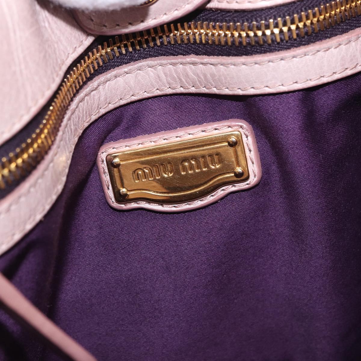 Miu Miu Vittero Hand Bag Leather 2way Pink Gold Tone Auth 200147V