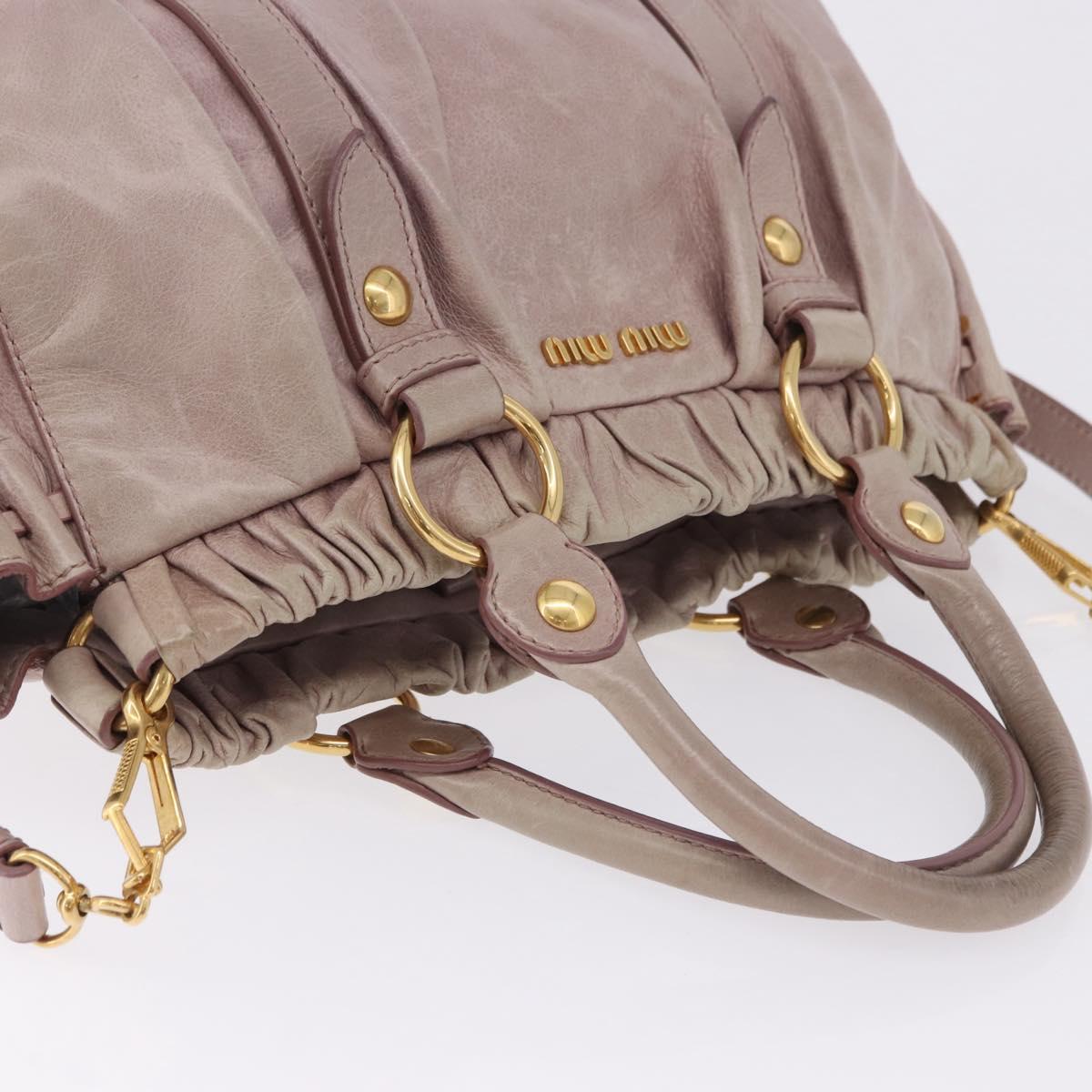 Miu Miu Vittero Hand Bag Leather 2way Pink Gold Tone Auth 200147V