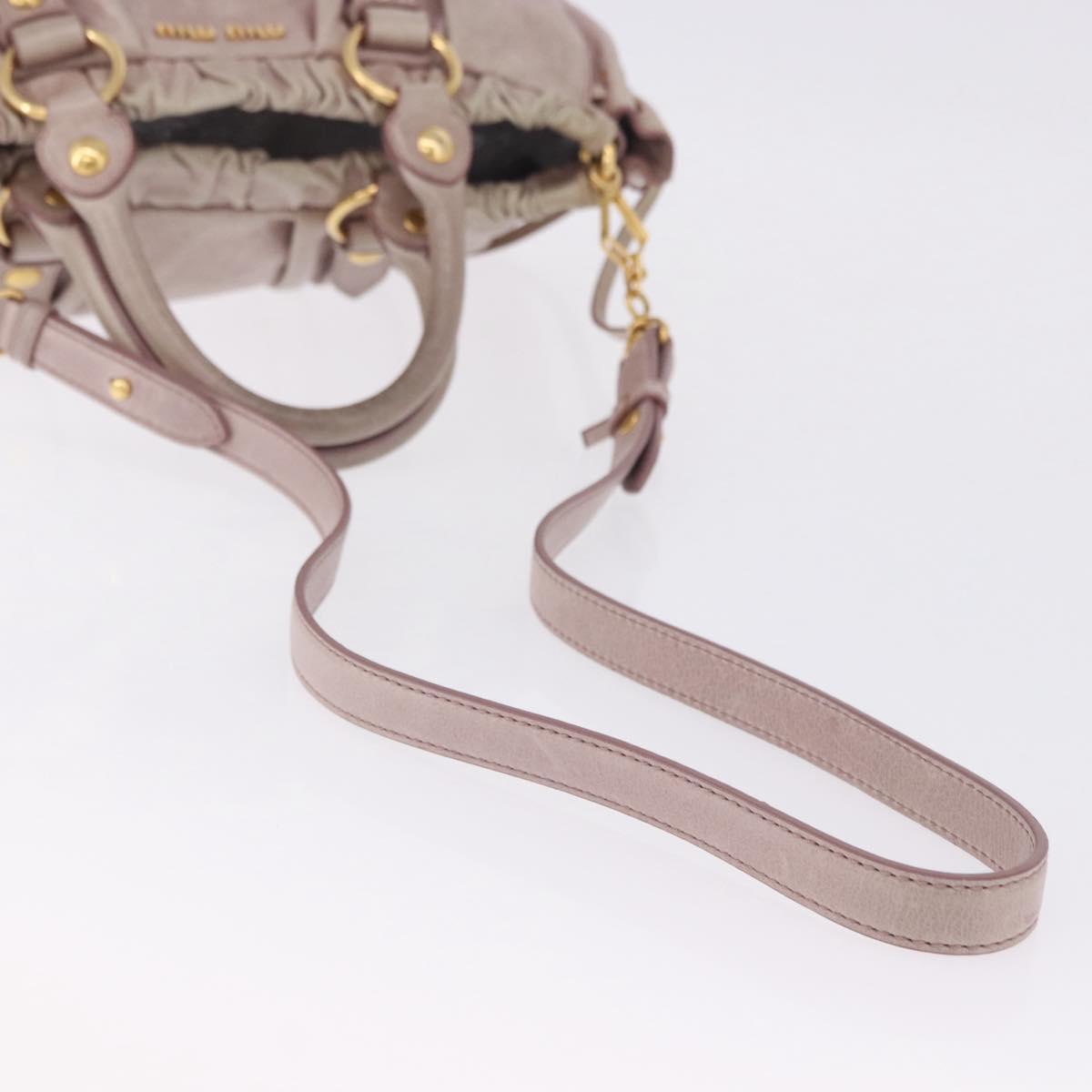 Miu Miu Vittero Hand Bag Leather 2way Pink Gold Tone Auth 200147V