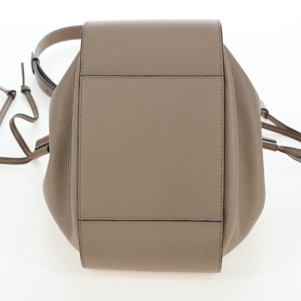 LOEWE Hammock Small Hand Bag Leather 2way Beige Gold Tone Auth 200149V