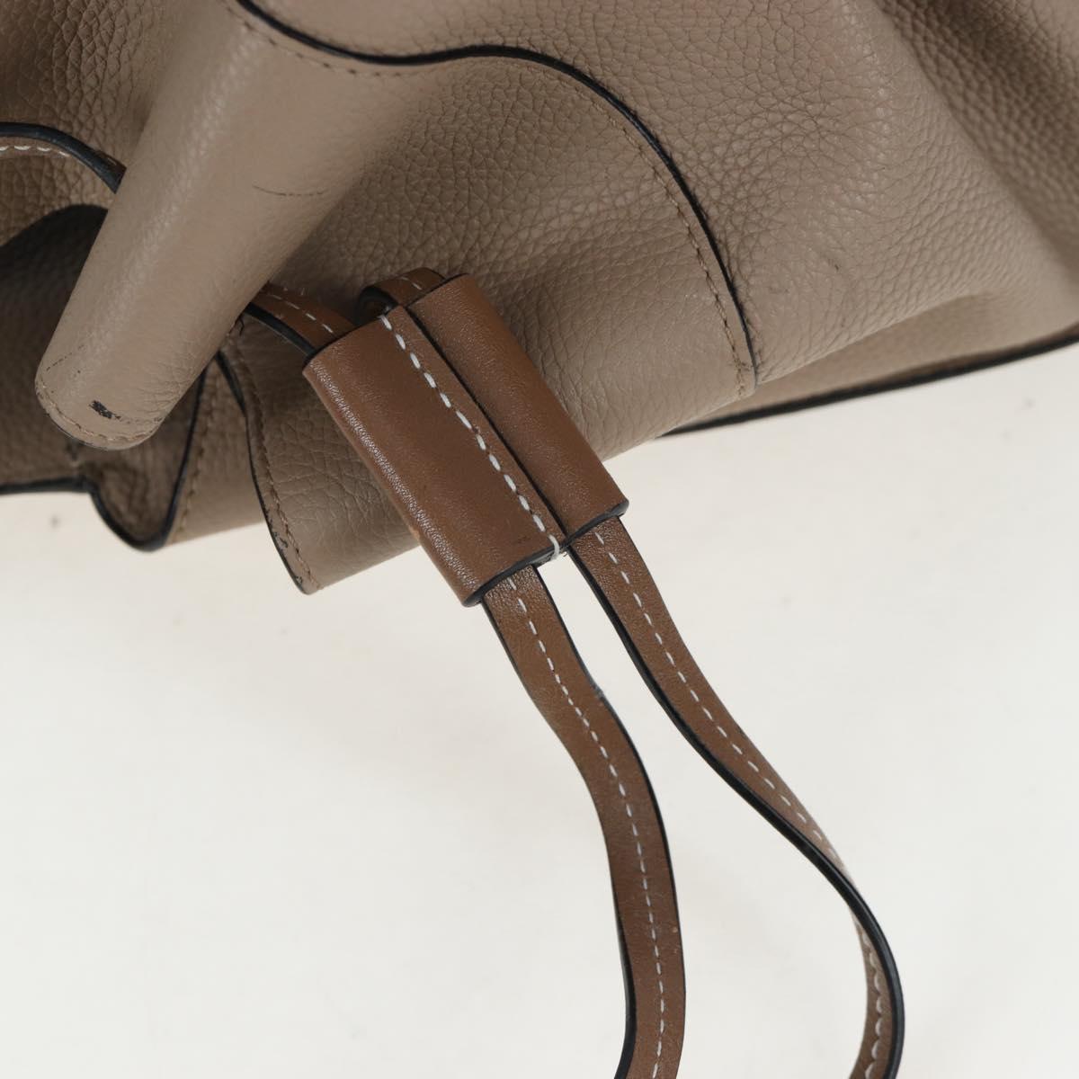 LOEWE Hammock Small Hand Bag Leather 2way Beige Gold Tone Auth 200149V