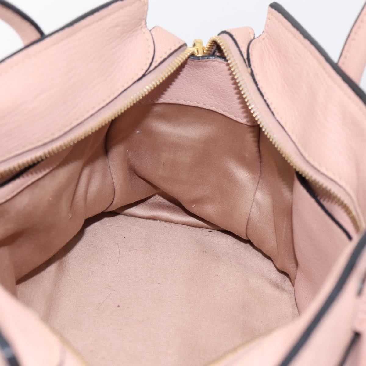Miu Miu Madras Fiocco Hand Bag Leather 2way Pink Gold Auth 200153V