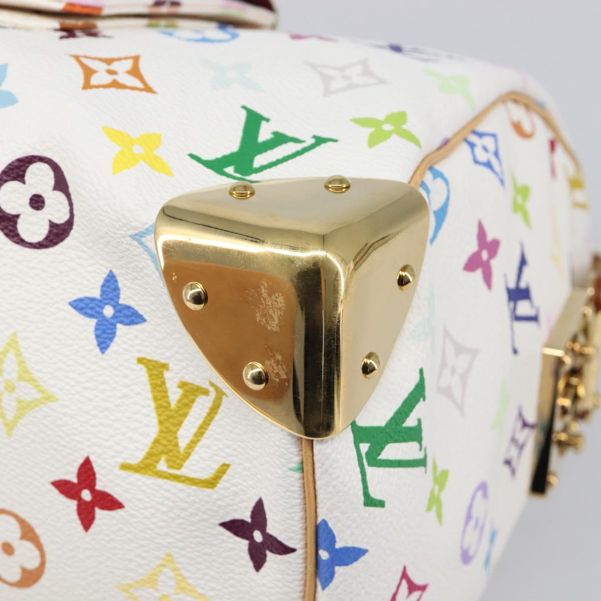 LOUIS VUITTON Monogram Multicolor Speedy 30 Hand Bag White M92643 Auth 200161SAV