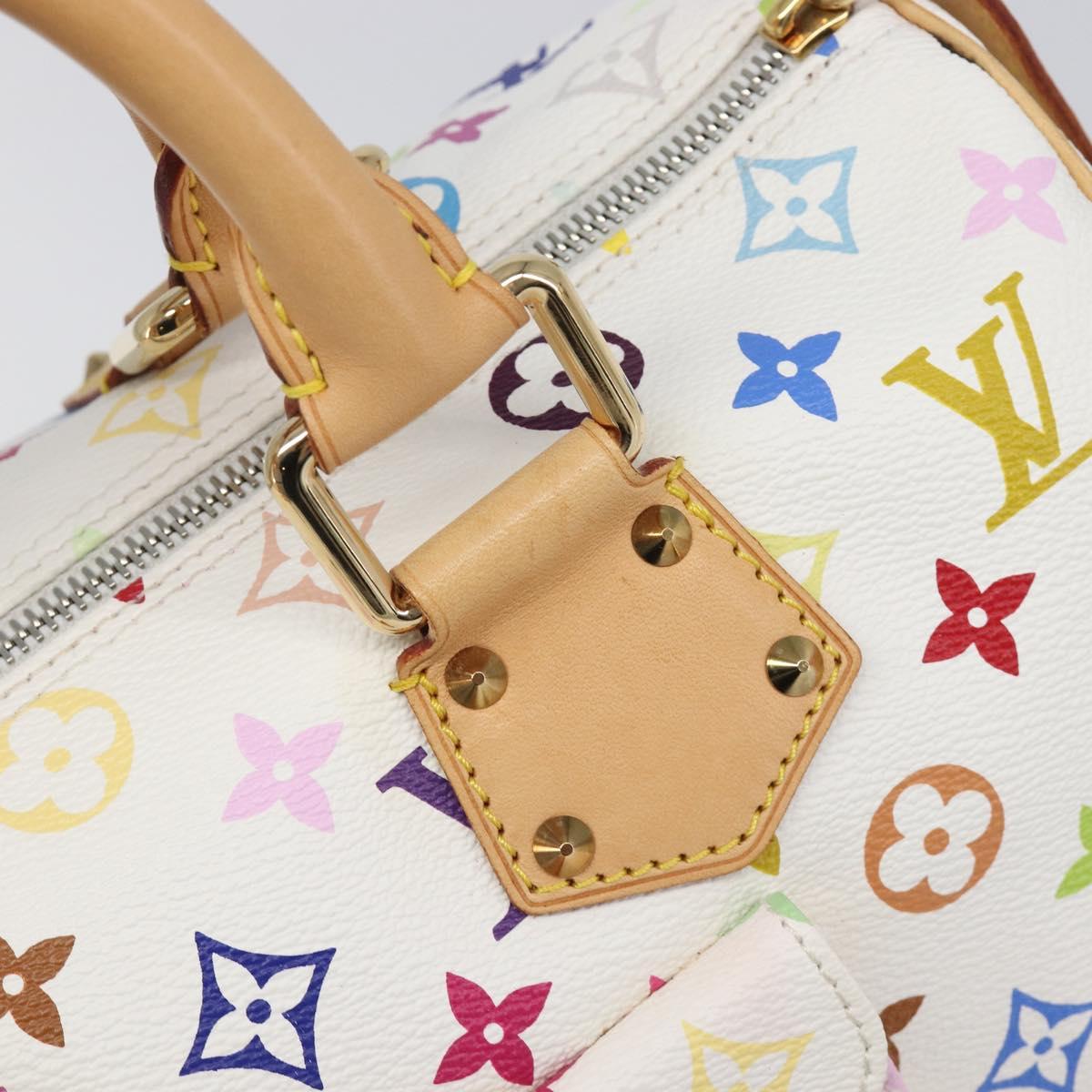 LOUIS VUITTON Monogram Multicolor Speedy 30 Hand Bag White M92643 Auth 200161SAV