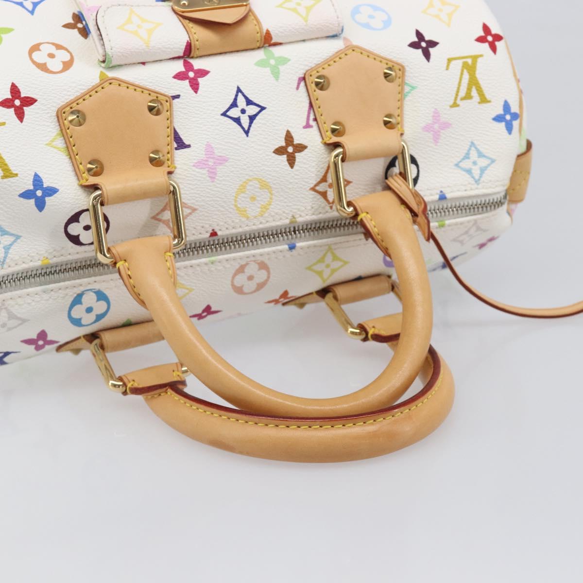 LOUIS VUITTON Monogram Multicolor Speedy 30 Hand Bag White M92643 Auth 200161SAV