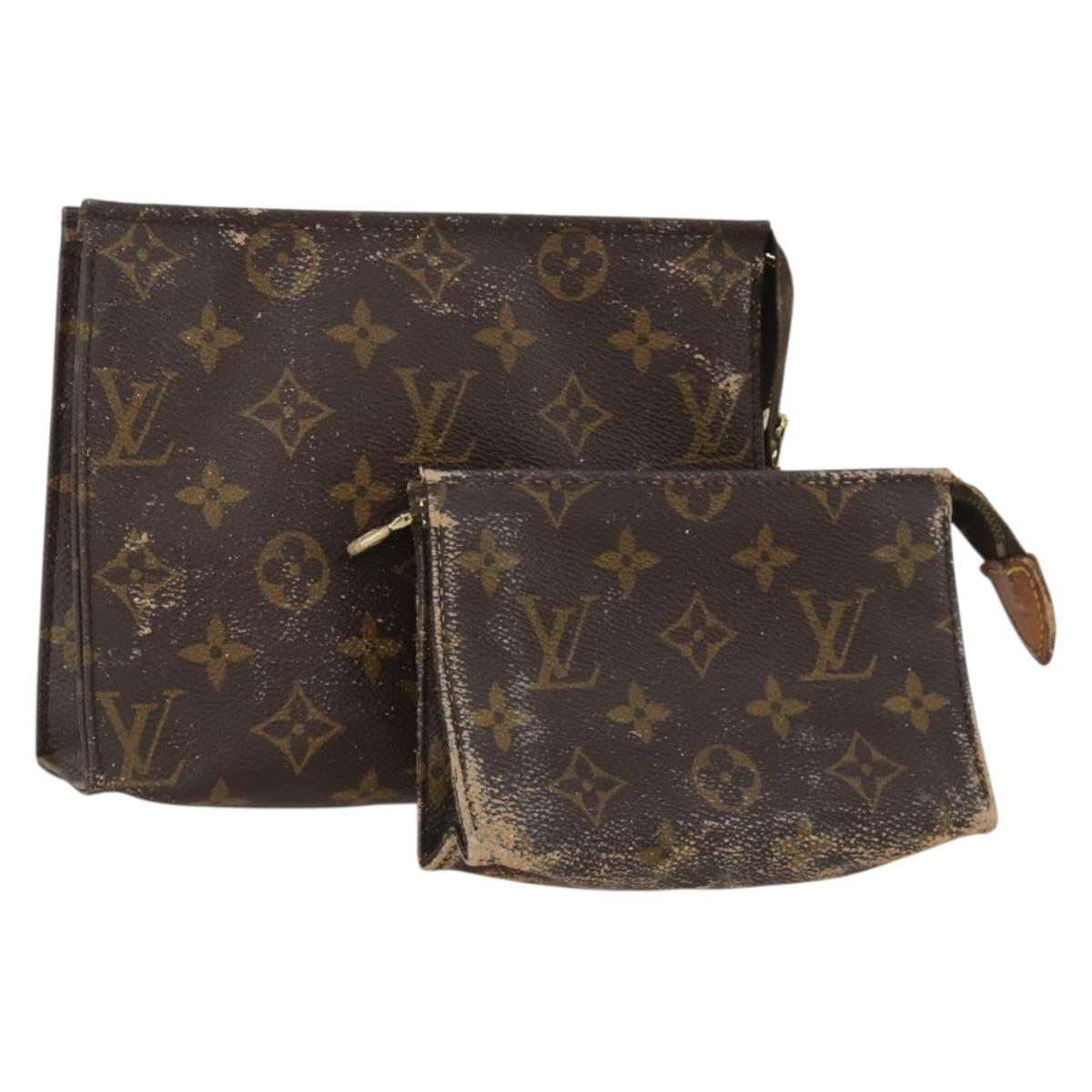 LOUIS VUITTON Monogram Pouch 2 Set LV Auth 200163