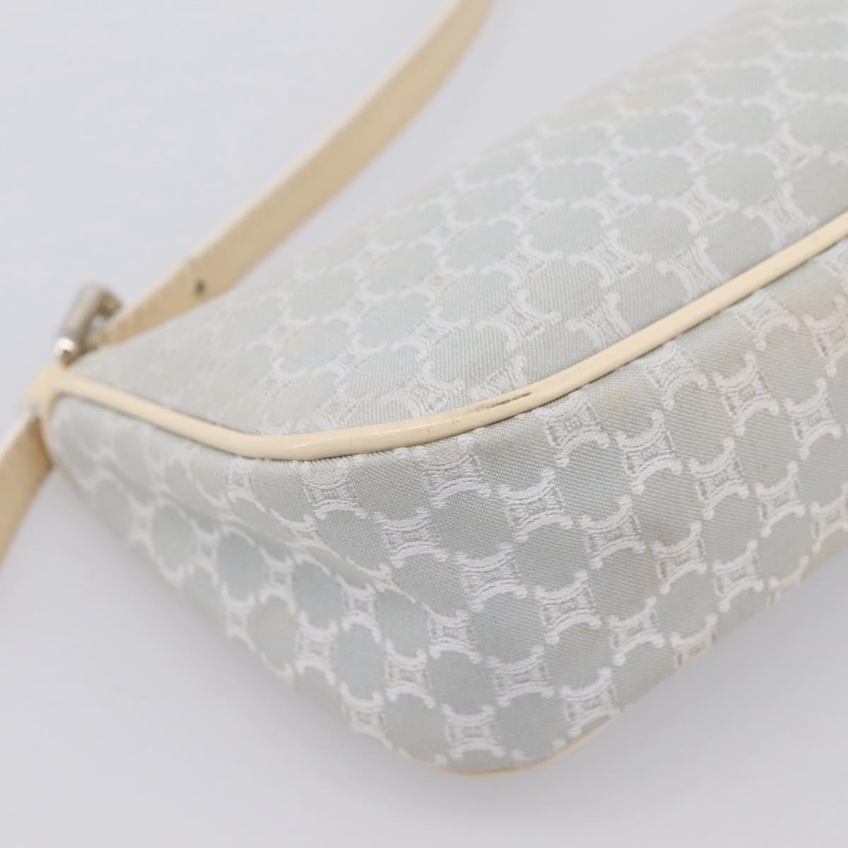 CELINE Macadam Canvas Hand Bag Light Blue Silver Auth 200167