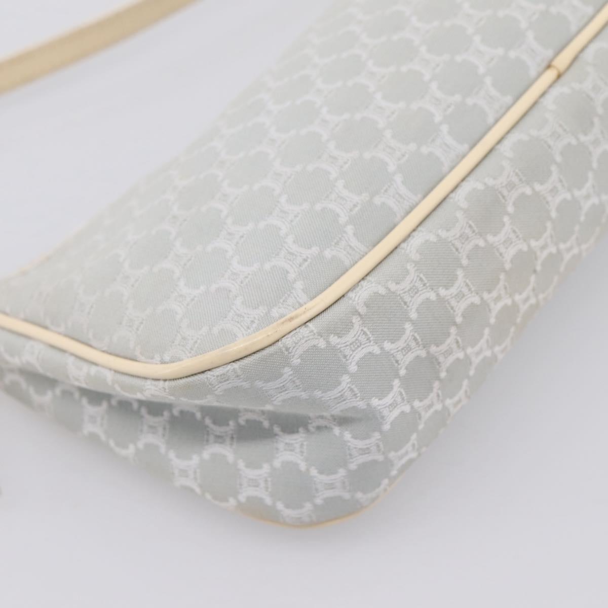 CELINE Macadam Canvas Hand Bag Light Blue Silver Auth 200167