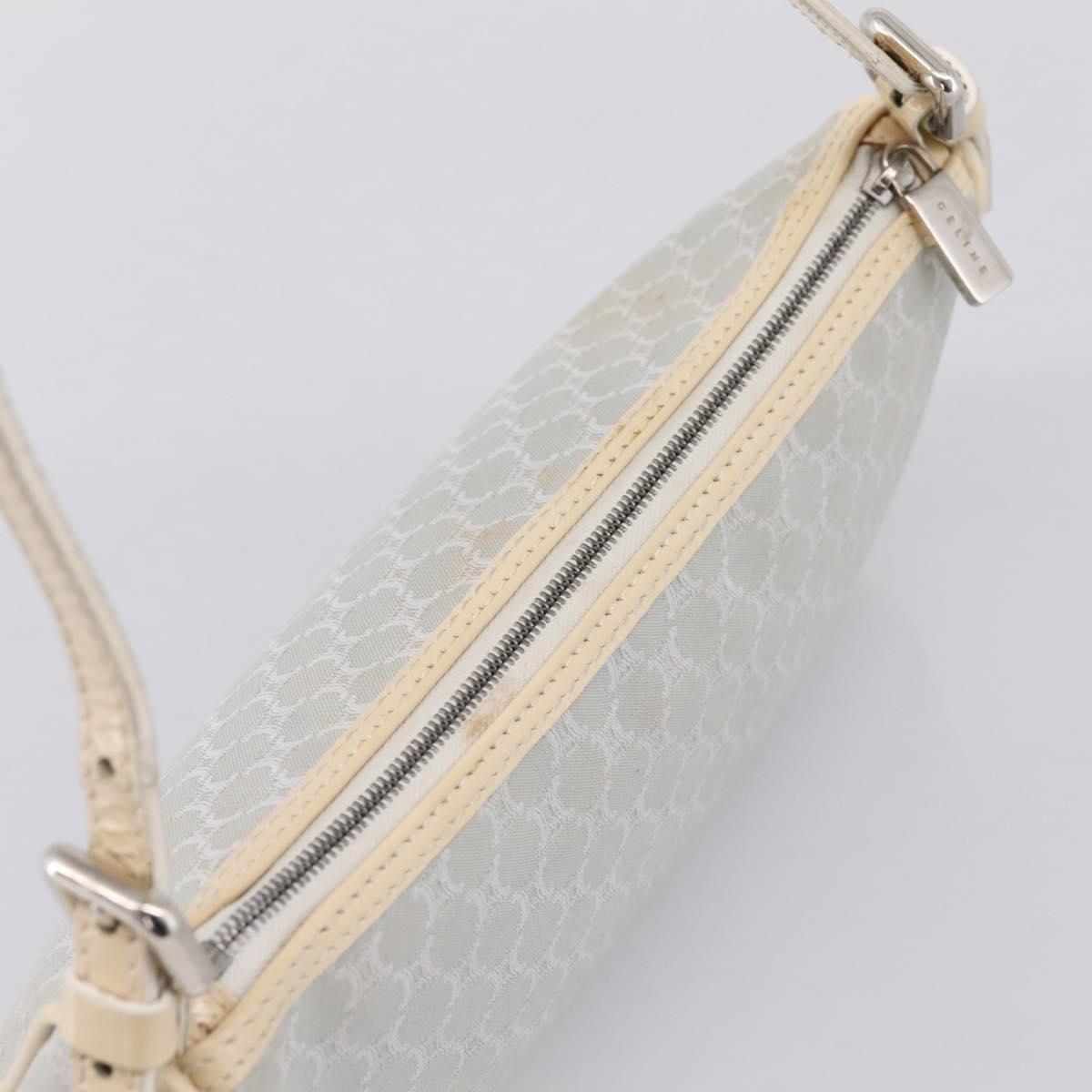 CELINE Macadam Canvas Hand Bag Light Blue Silver Auth 200167