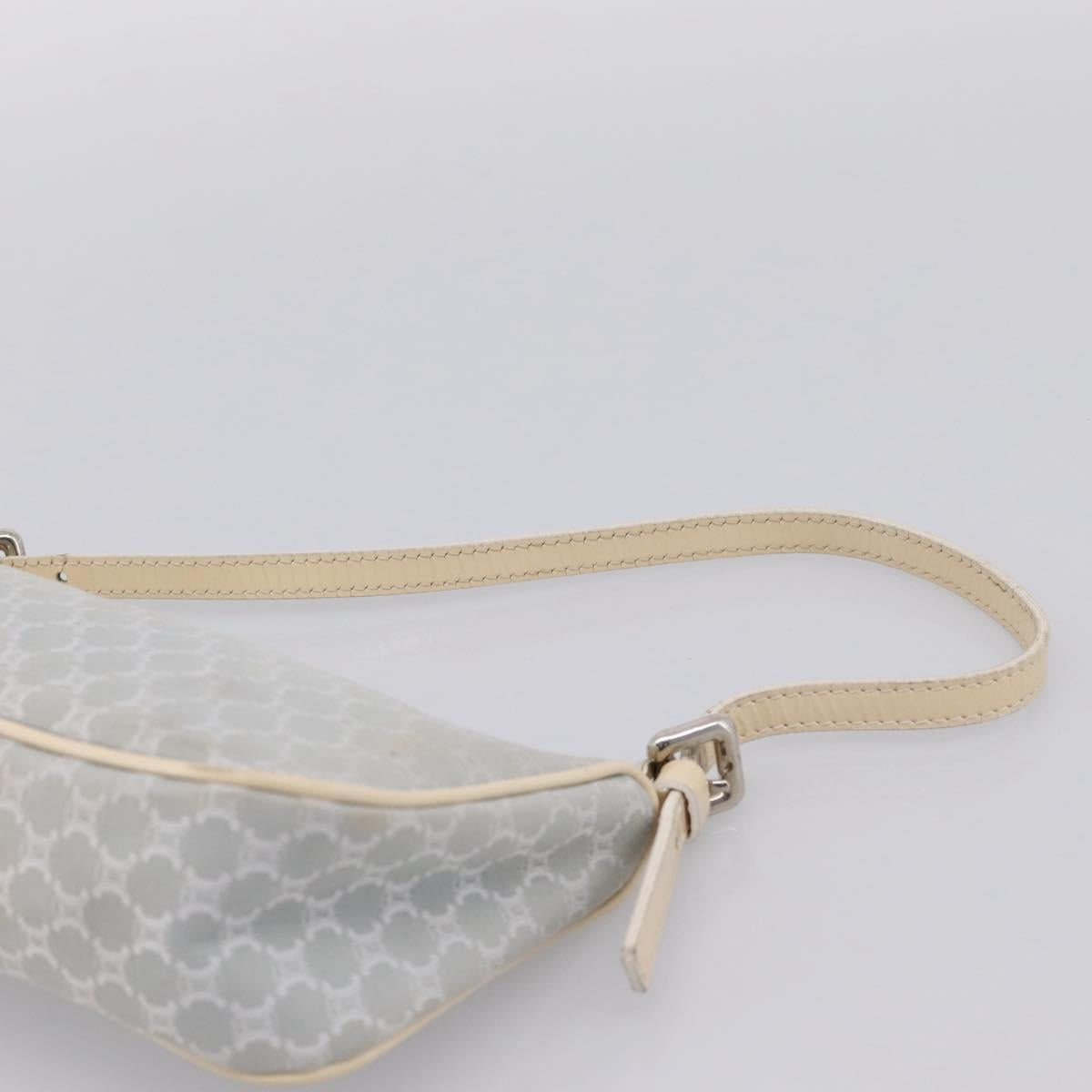 CELINE Macadam Canvas Hand Bag Light Blue Silver Auth 200167