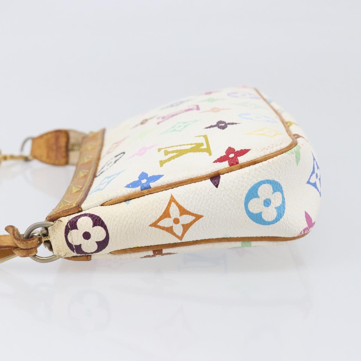 LOUIS VUITTON Monogram Multicolor Pochette Accessoires White M92649 Auth 200197
