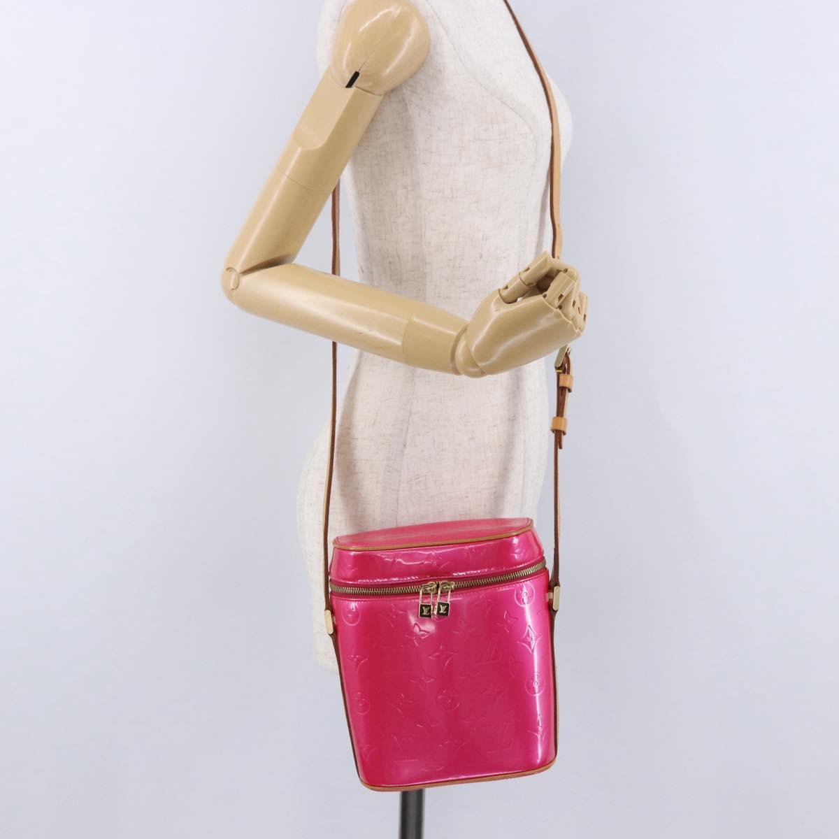 LOUIS VUITTON Monogram Vernis Sullivan Vertical Fuchsia Pink M91259 Auth 200199V
