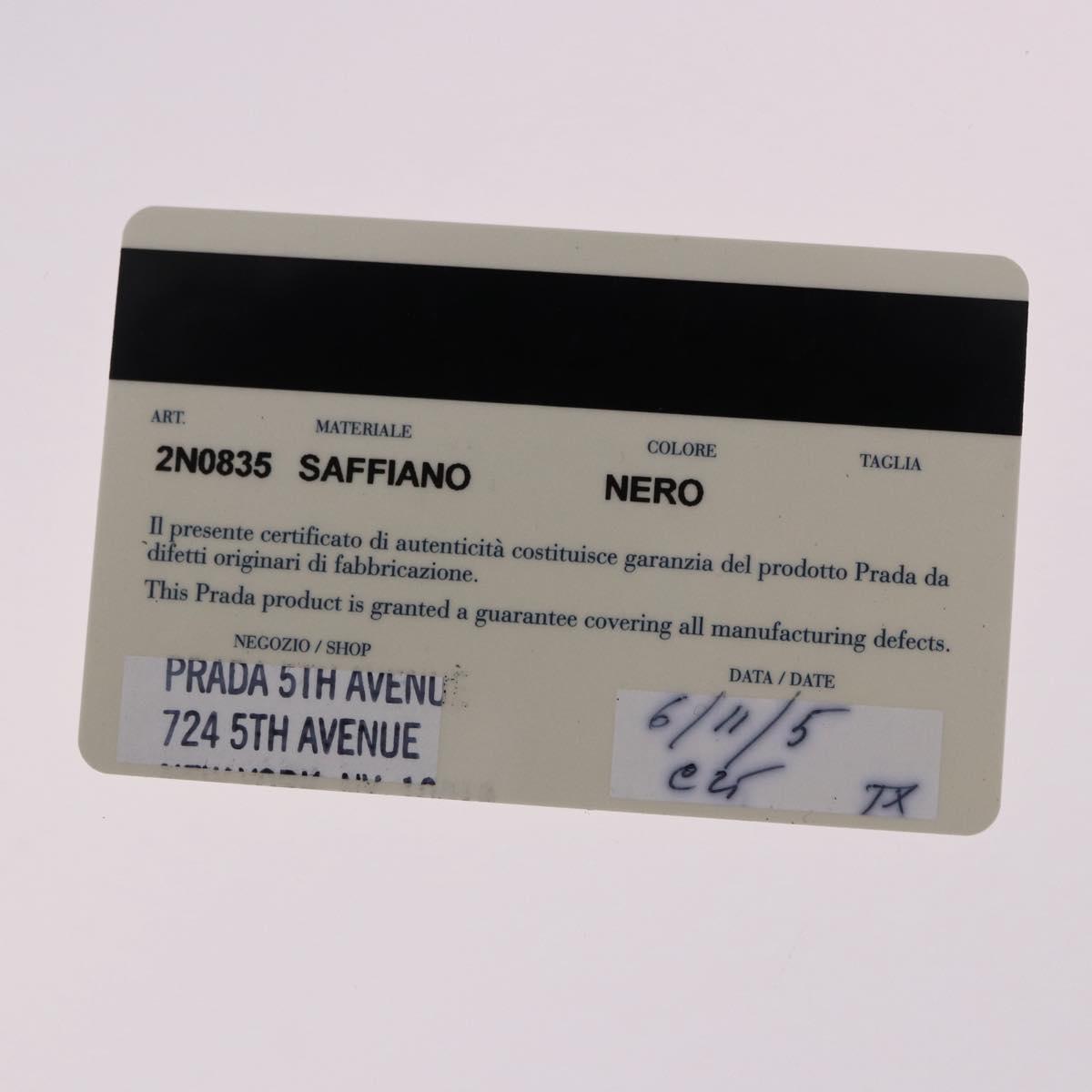 PRADA Binder Case Saffiano Black Silver Auth 200201
