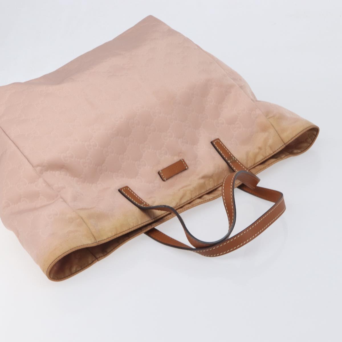 GUCCI GG Canvas Tote Bag Pink Brown 282439 Auth 200205