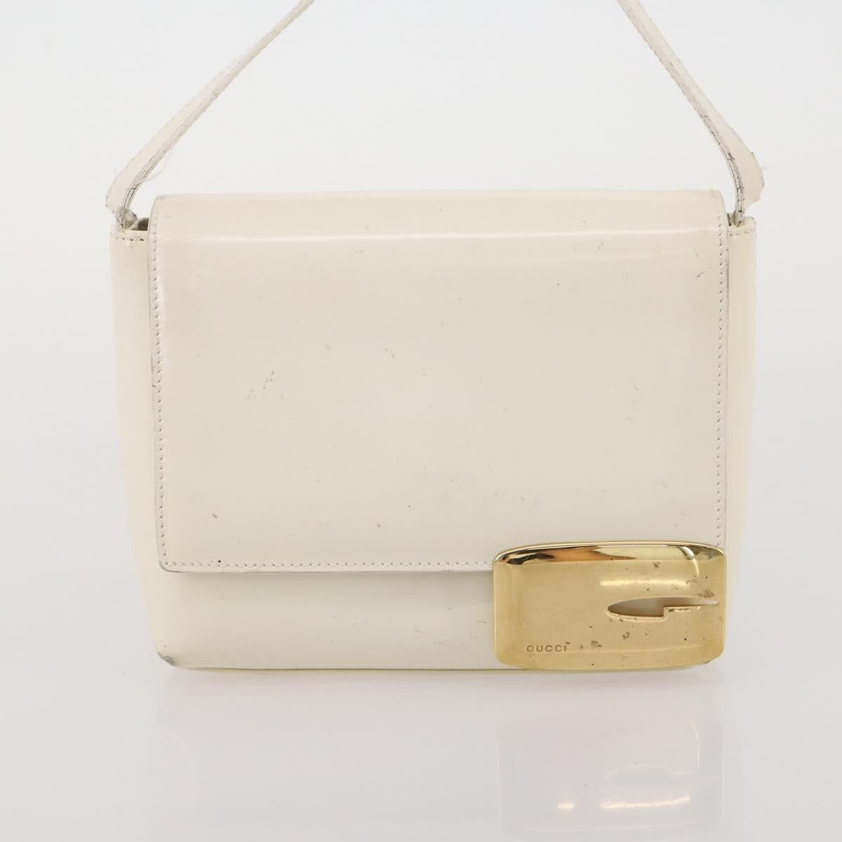 GUCCI Bamboo Shoulder Bag Hand Bag Leather 2 Set Black White Auth 200210