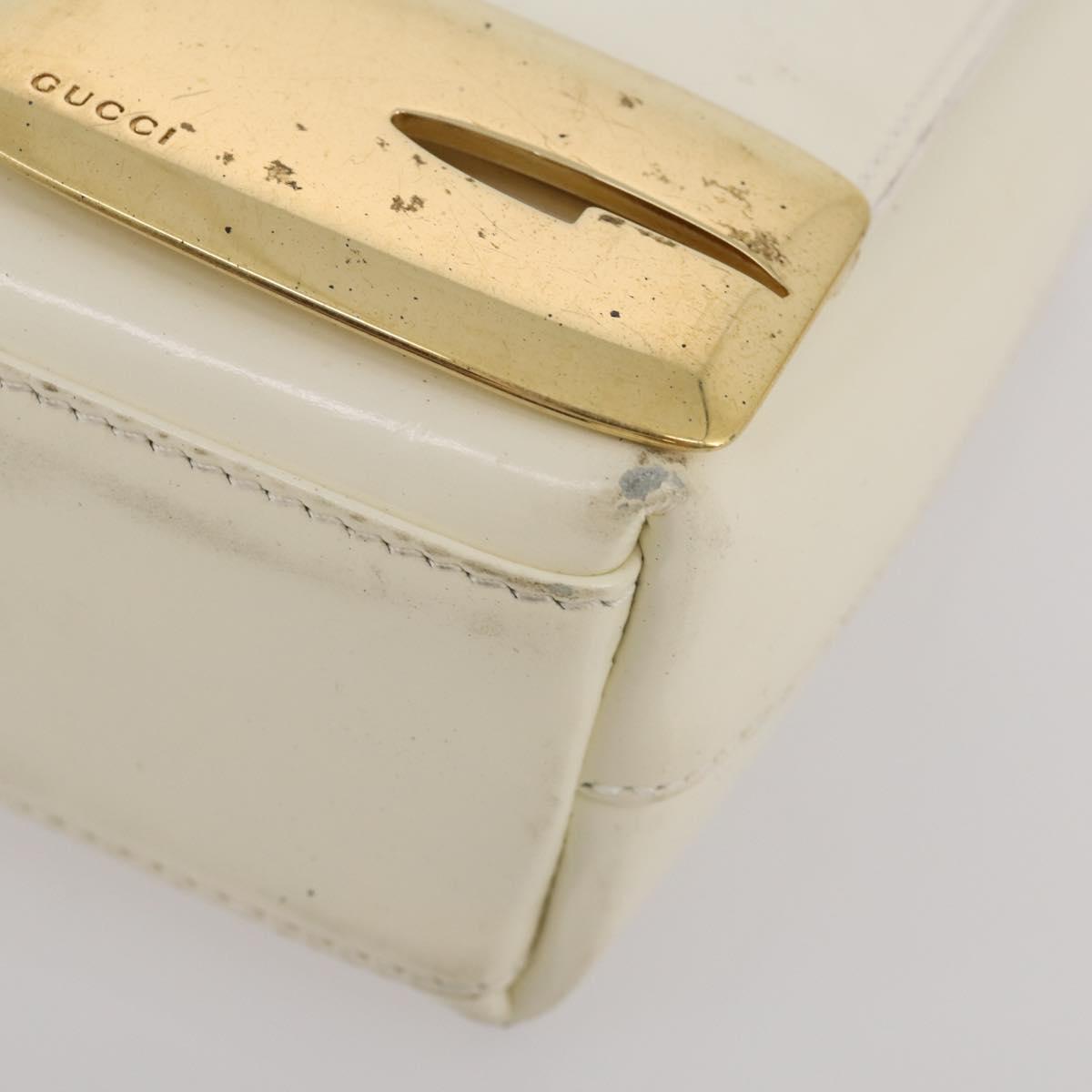 GUCCI Bamboo Shoulder Bag Hand Bag Leather 2 Set Black White Auth 200210