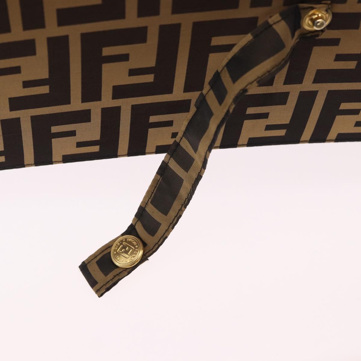 FENDI Zucca Umbrella Nylon Brown Gold Tone Auth 200211A