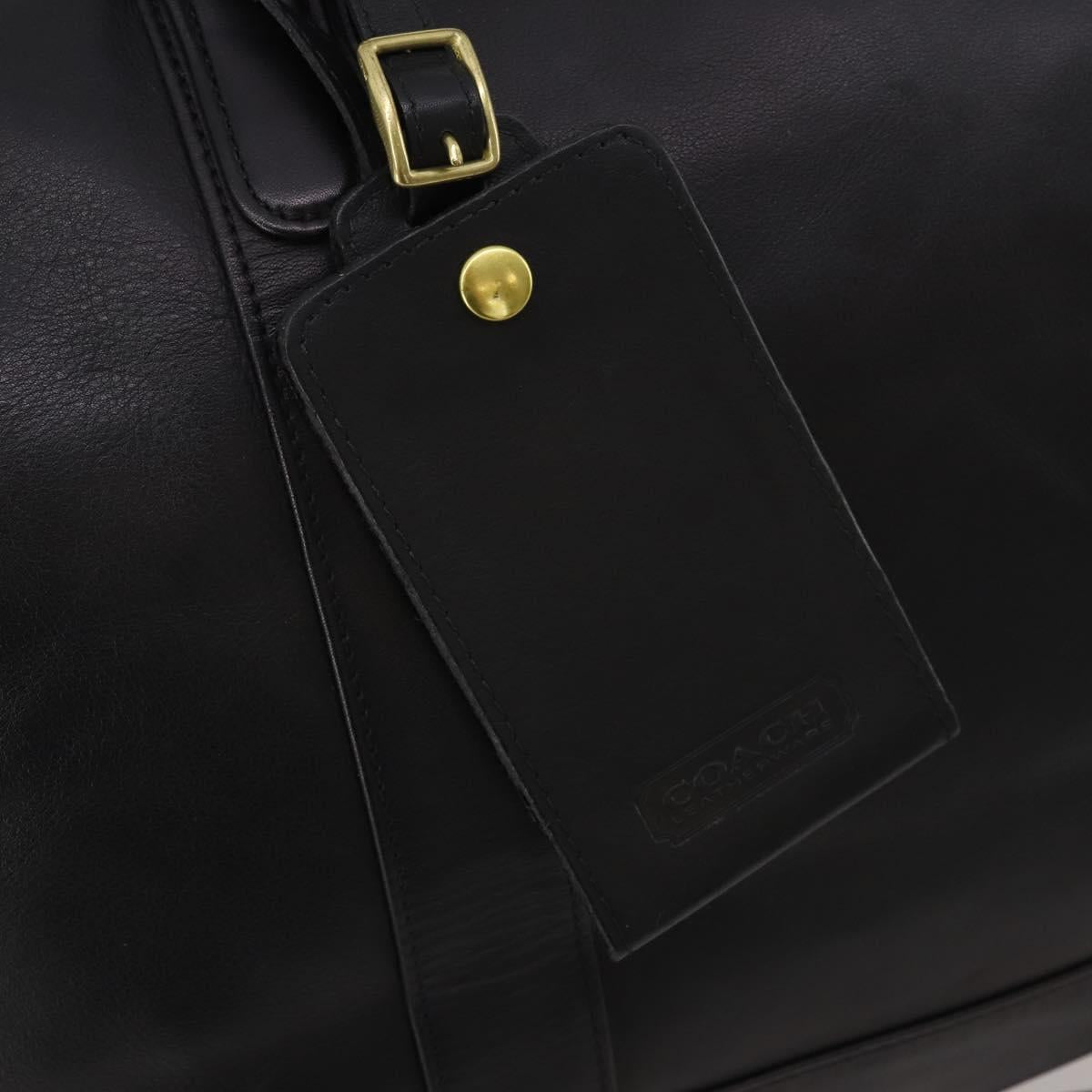 Coach Boston Bag Leather 2way Black Gold Tone Auth 200213