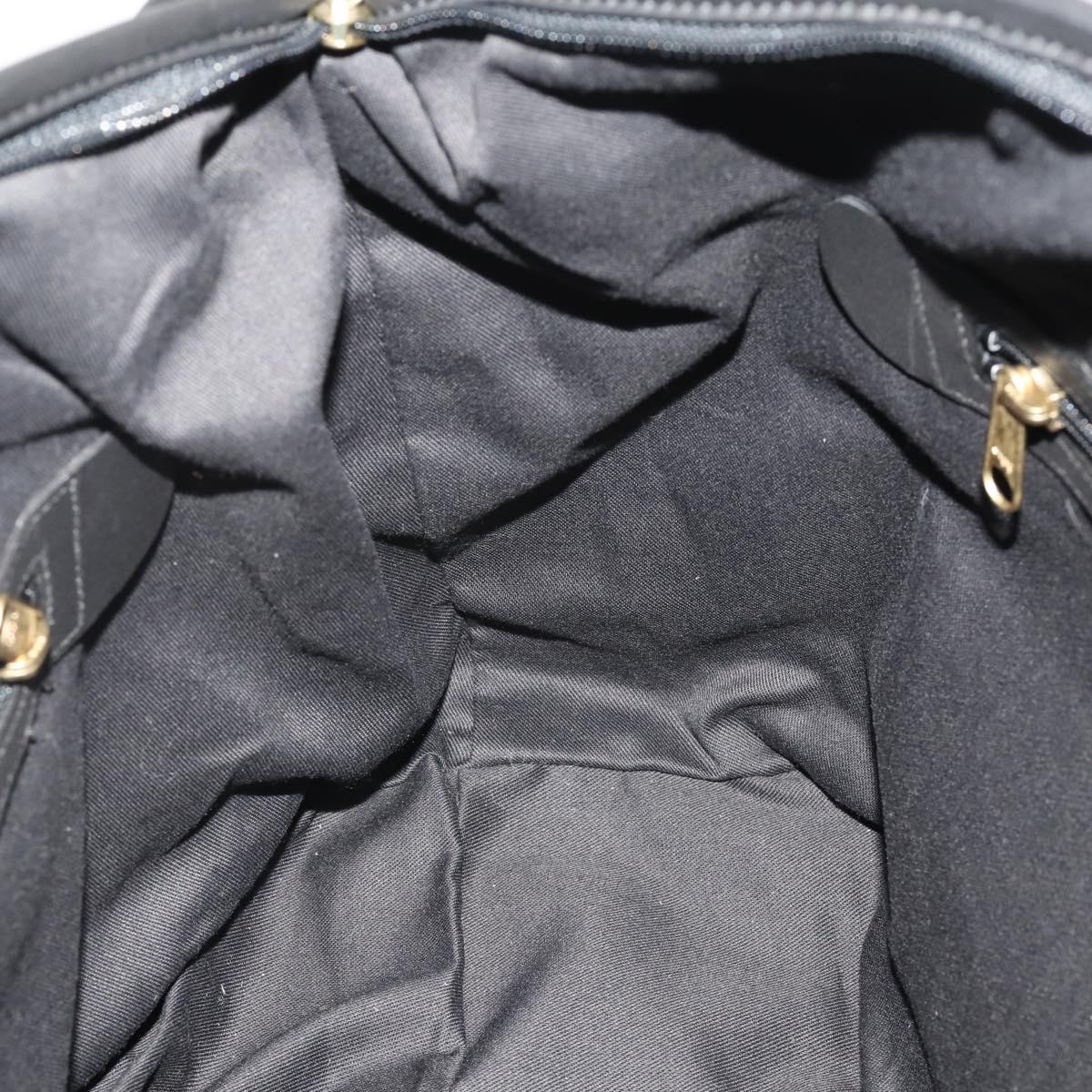 Coach Boston Bag Leather 2way Black Gold Tone Auth 200213